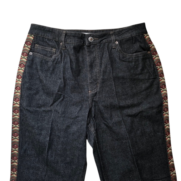 Coldwater Creek Embroidered Western Dark Wash Jeans, Size 12 - Picture 4 of 8